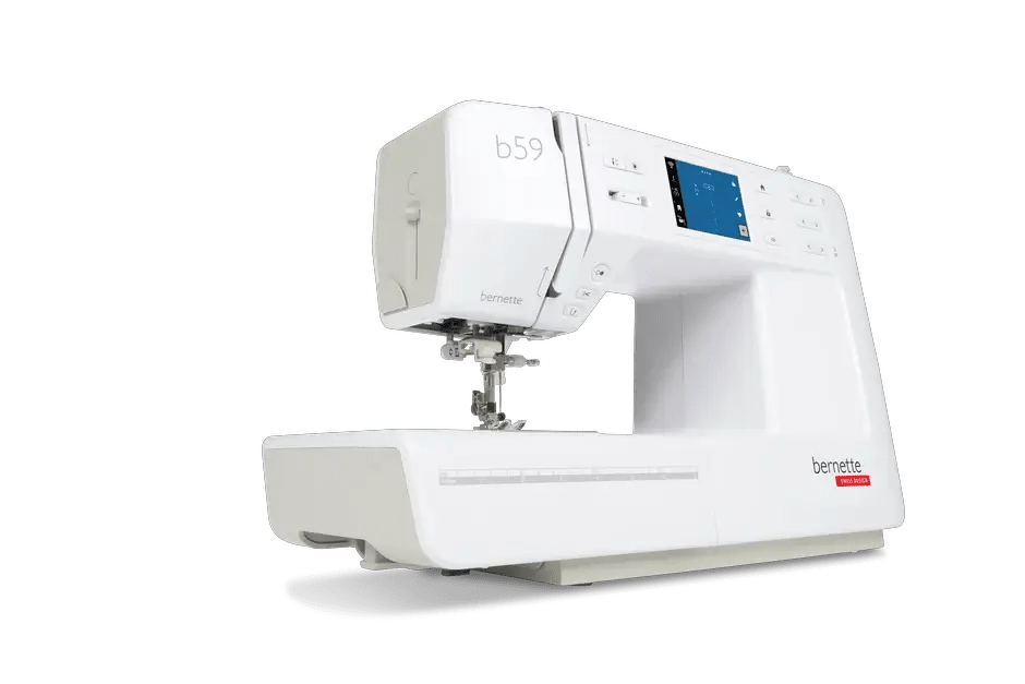 Bernette B59 sewing and embroidery machine in white with touchscreen display