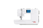 Bernette B59 sewing and embroidery machine, white body with blue touchscreen display