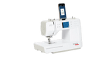 Bernette B59 sewing and embroidery machine, white with touchscreen display and mounted tablet