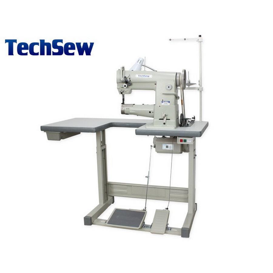 Techsew 2750 Cylinder Large Bobbin Compound Feed Industrial Sewing Machine with Assembled Table and Motor - Sewingmachinesplus.com