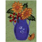 Anita Goodesign Sunflowers Embroidery Design, Mini Collection 13MAGHD: purple vase with sunflowers