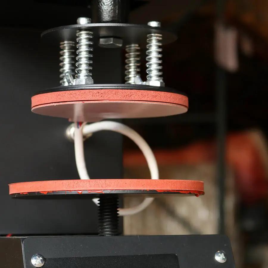 Ricoma Plate Heat Press HP-08P/HP-10P close-up of two red platen discs with spring mounts