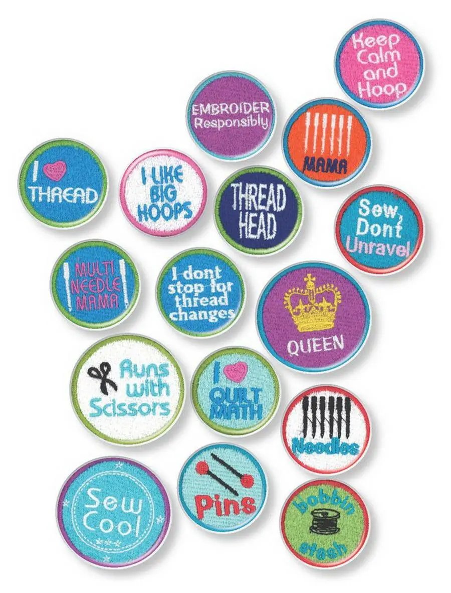 DIME Patch Maker Kit Stabilizer Bundle with colorful circular embroidered patches.