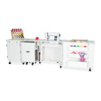 Kangaroo Sewing Furniture Aussie Studio and Dingo II WHITE Sewing Cabinets with Air Lift (AS-WHT)