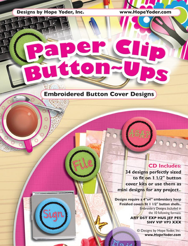 Button~Ups Paper Clip Embroidery CD - Designs by Hope Yoder