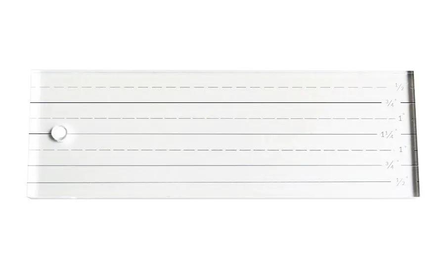 EncorePlus 2in x 6in long-arm mini ruler, white plastic with black measurement marks
