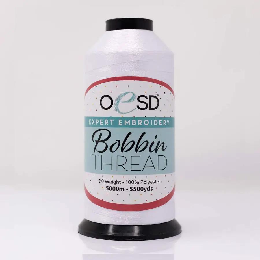 OESD bobbin thread white 60wt, 5500 yards on spool