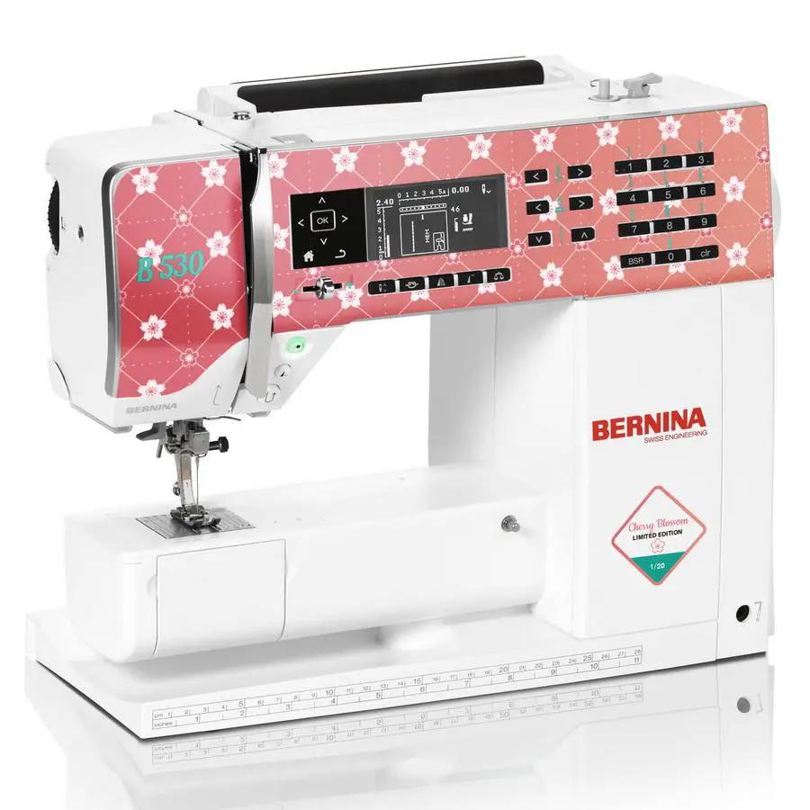 Bernina 530 sewing machine, Cherry Blossom Limited Edition with pink floral pattern and white body