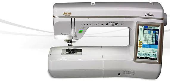 Baby Lock Aria sewing and quilting machine; white electronic model with touchscreen display