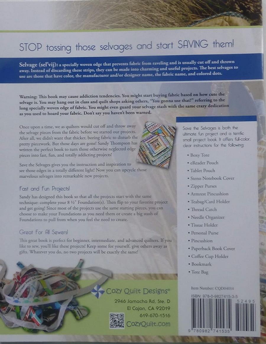 Save The Selvages - The ultimate small project book - Sewingmachinesplus.com