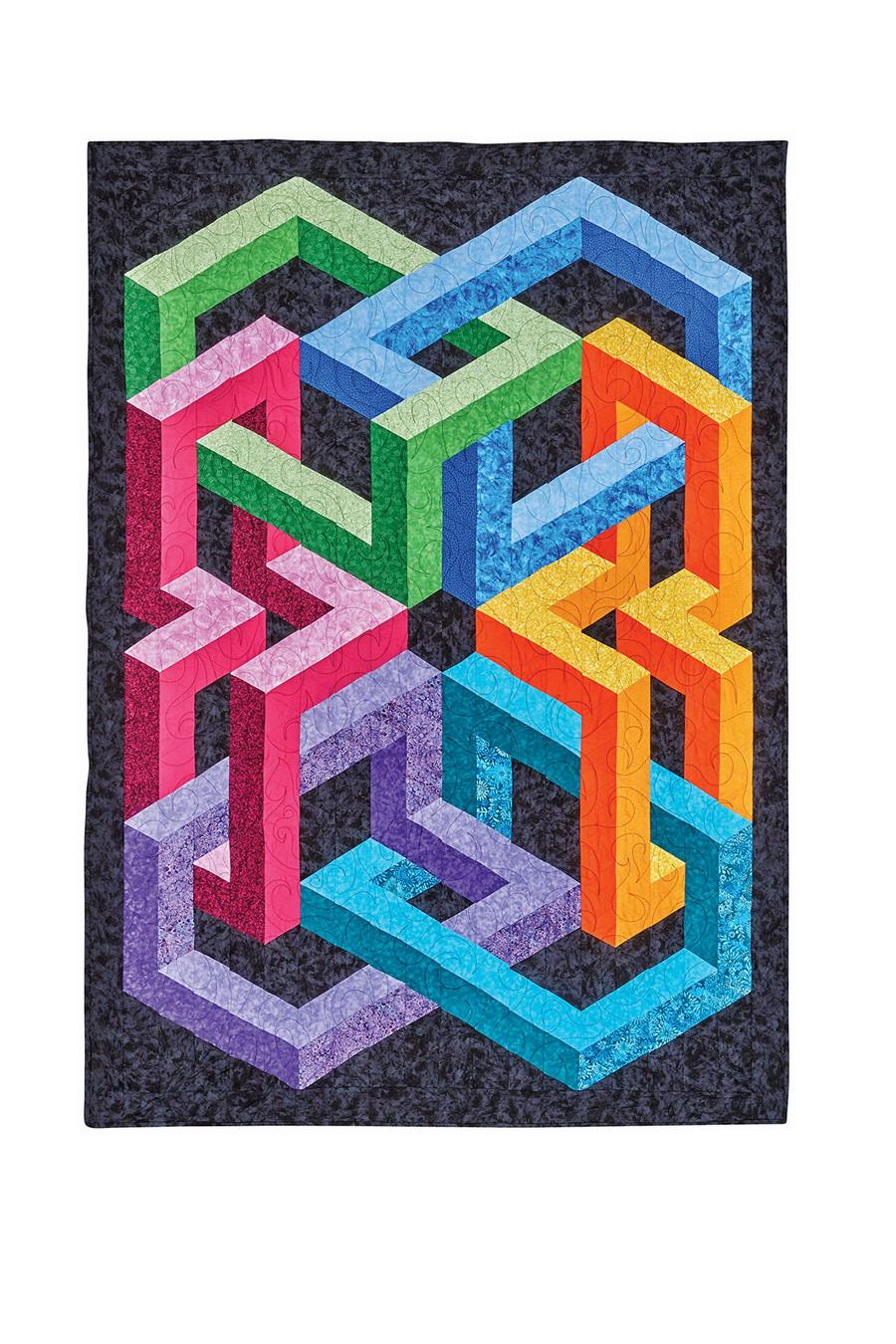 Stunning 3 - D Quilts Simplified: Create Dimension with Color, Value & Geometric Shapes - Sewingmachinesplus.com