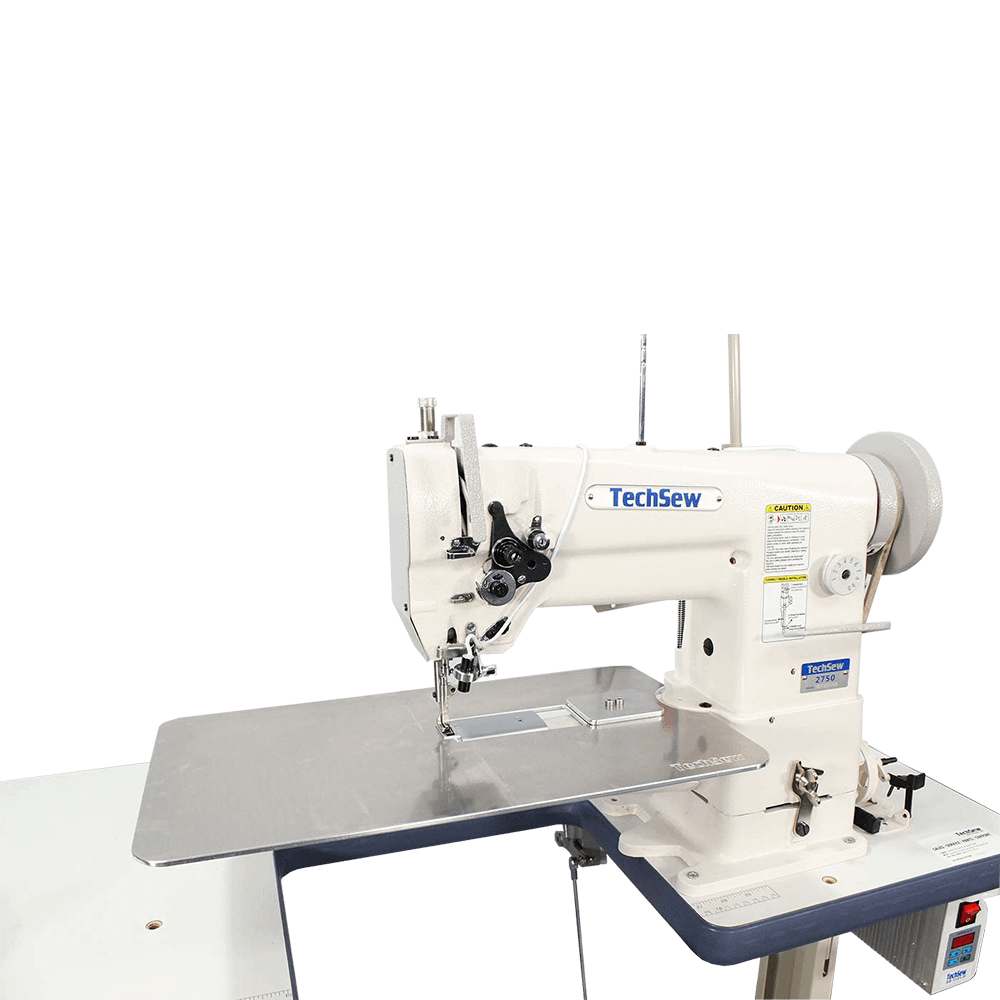 Techsew 2750 Pro With Speed Reducer Cylinder Large Bobbin Compound Feed Industrial Sewing Machine Industrial Sewing Machine with Assembled Table and Motor - Sewingmachinesplus.com