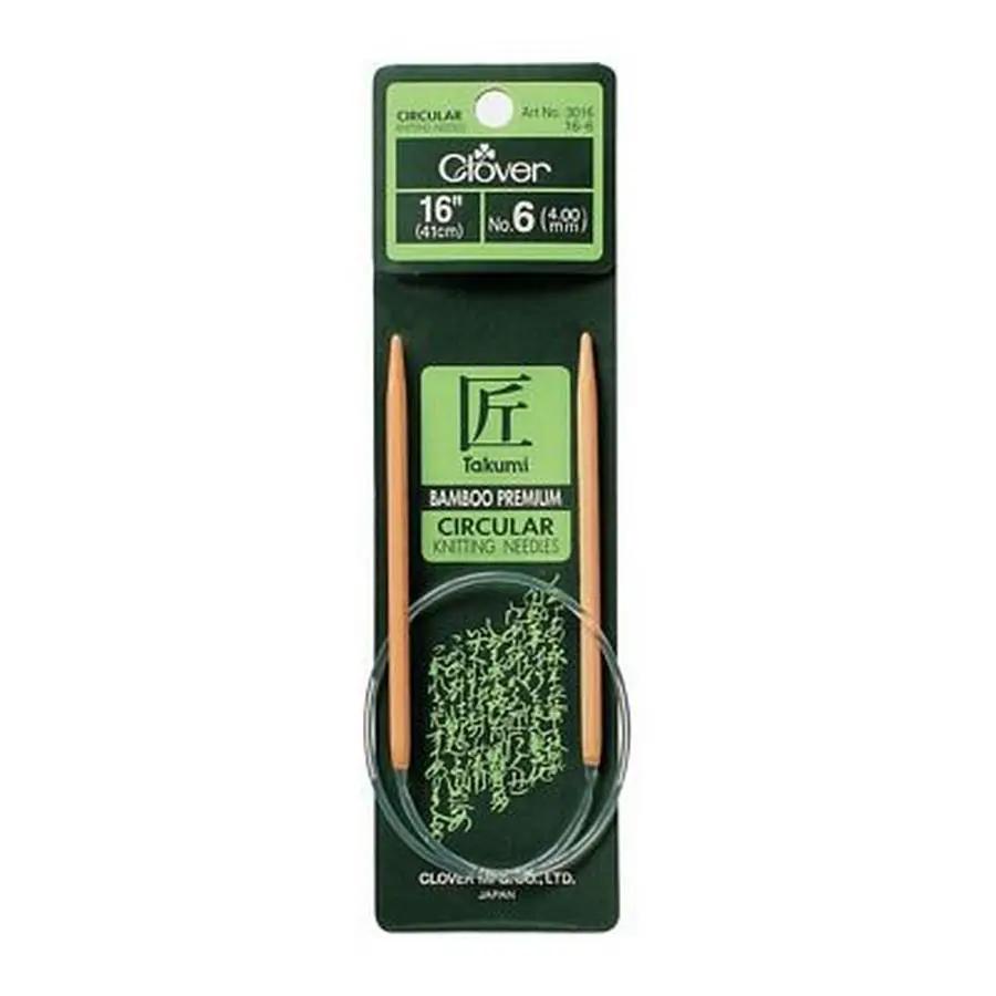 Clover Takumi Circular 16in Size 8 Bamboo Knitting Needle - Sewingmachinesplus.com