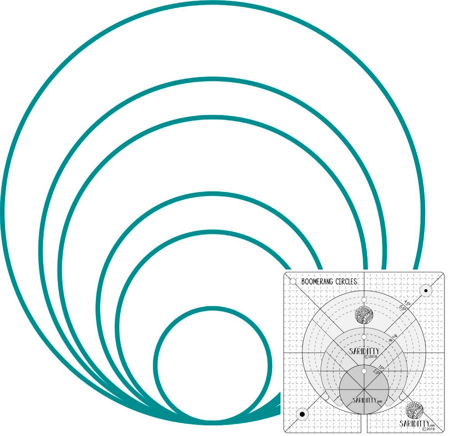 Sariditty 4 Piece Boomerang Circle Ruler Set - Sewingmachinesplus.com