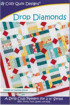 Fabric kit: Cozy Quilt Designs Drop Diamonds quilt fabric with multicolor strips