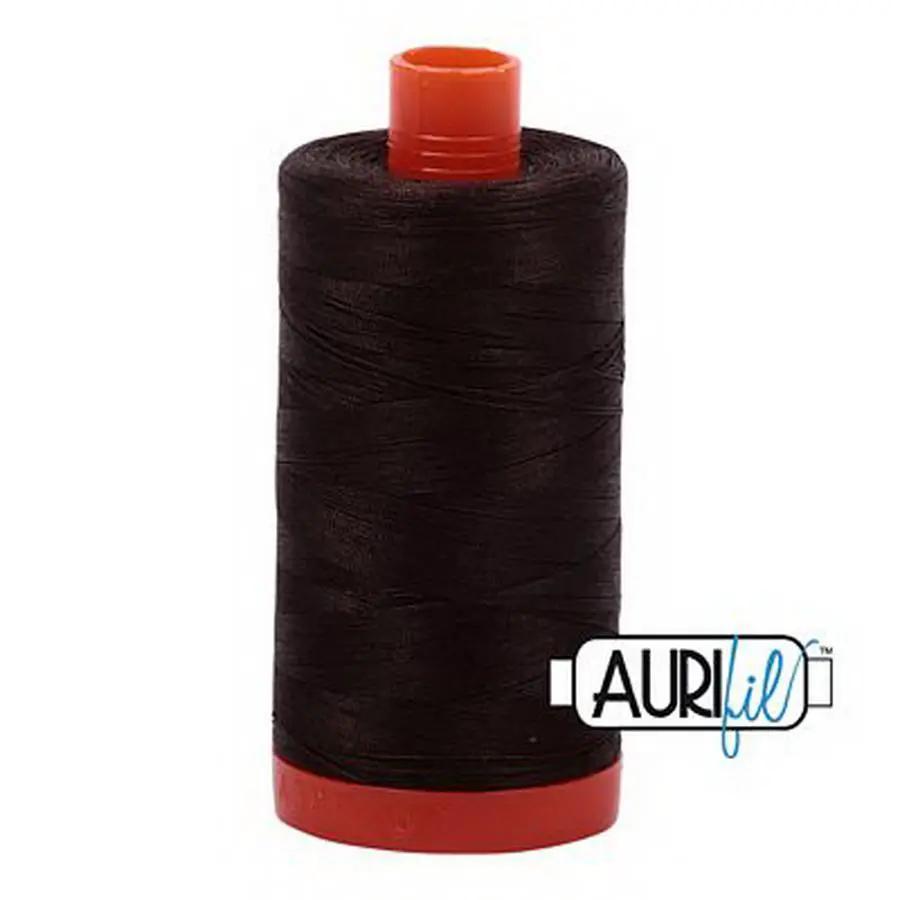 Aurifil Cotton Mako Thread 50wt 1300m 6ct VERY DARK BARK - Sewingmachinesplus.com