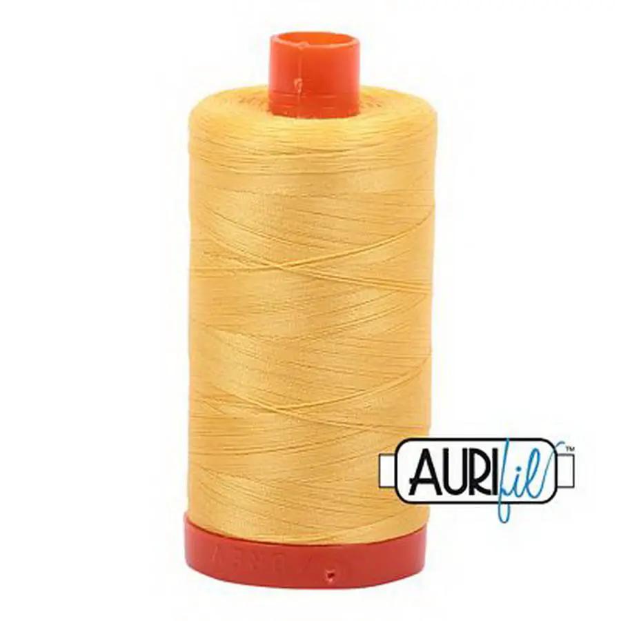 Aurifil Cotton Mako Thread 50wt 1300m Box of 6 PALE YELLOW - Sewingmachinesplus.com