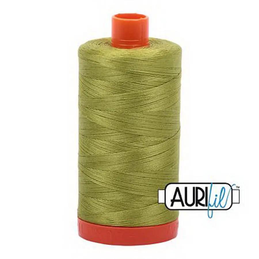 Aurifil Cotton Mako Thread 50wt 1300m Box of 6 LIGHT LEAF GREEN - Sewingmachinesplus.com