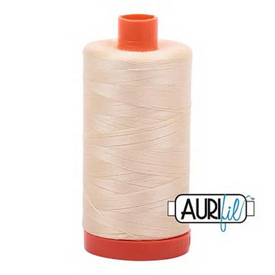 Aurifil Cotton Mako Thread 50wt 1300m Box of 6 BUTTER - Sewingmachinesplus.com