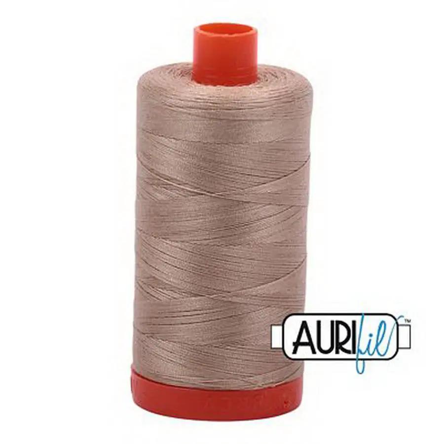 Aurifil Cotton Mako Thread 50wt 1300m Box of 6 SAND - Sewingmachinesplus.com