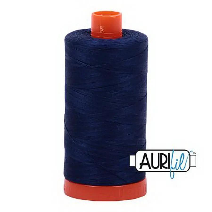 Aurifil Cotton Mako Thread 50wt 1300m Box of 6 DARK NAVY - Sewingmachinesplus.com