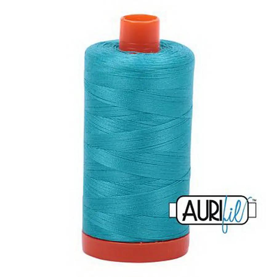 Aurifil Cotton Mako Thread 50wt 1300m Box of 6 TURQUOISE - Sewingmachinesplus.com