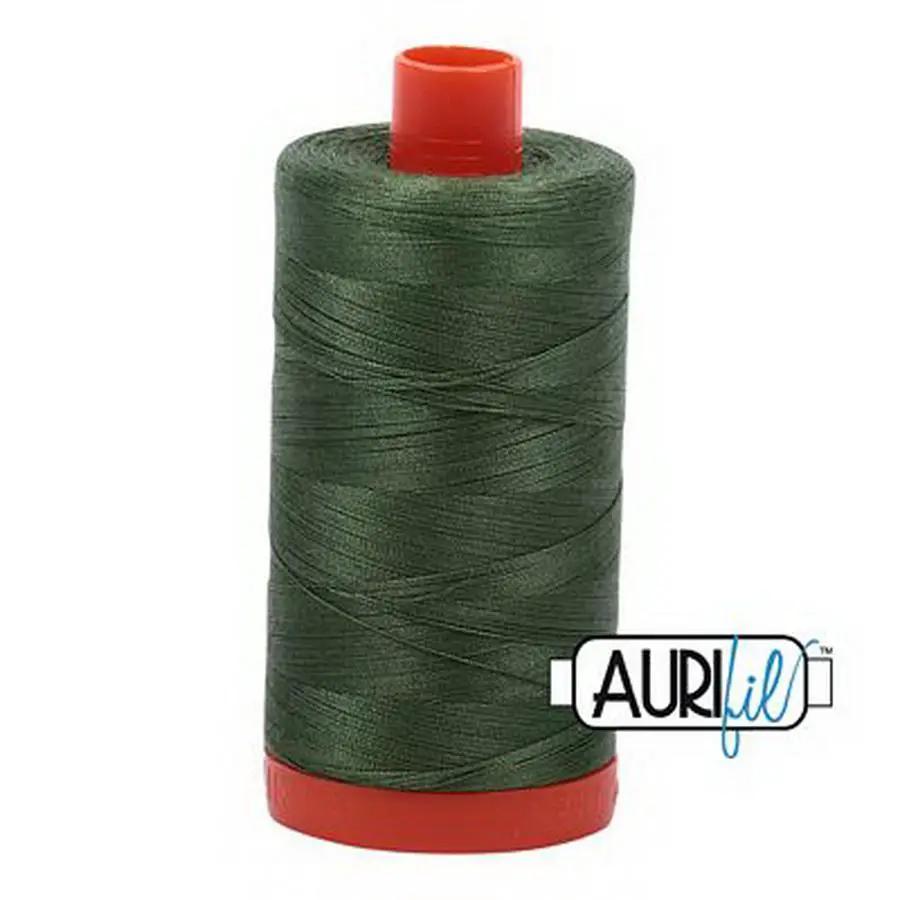 Aurifil Cotton Mako Thread 50wt 1300m Box of 6 V DK GRASS GREEN - Sewingmachinesplus.com