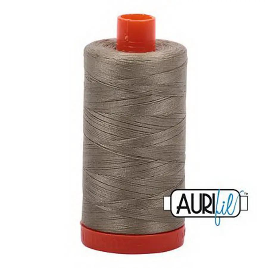 Aurifil Cotton Mako Thread 50wt 1300m Box of 6 LT KHAKI GREEN - Sewingmachinesplus.com