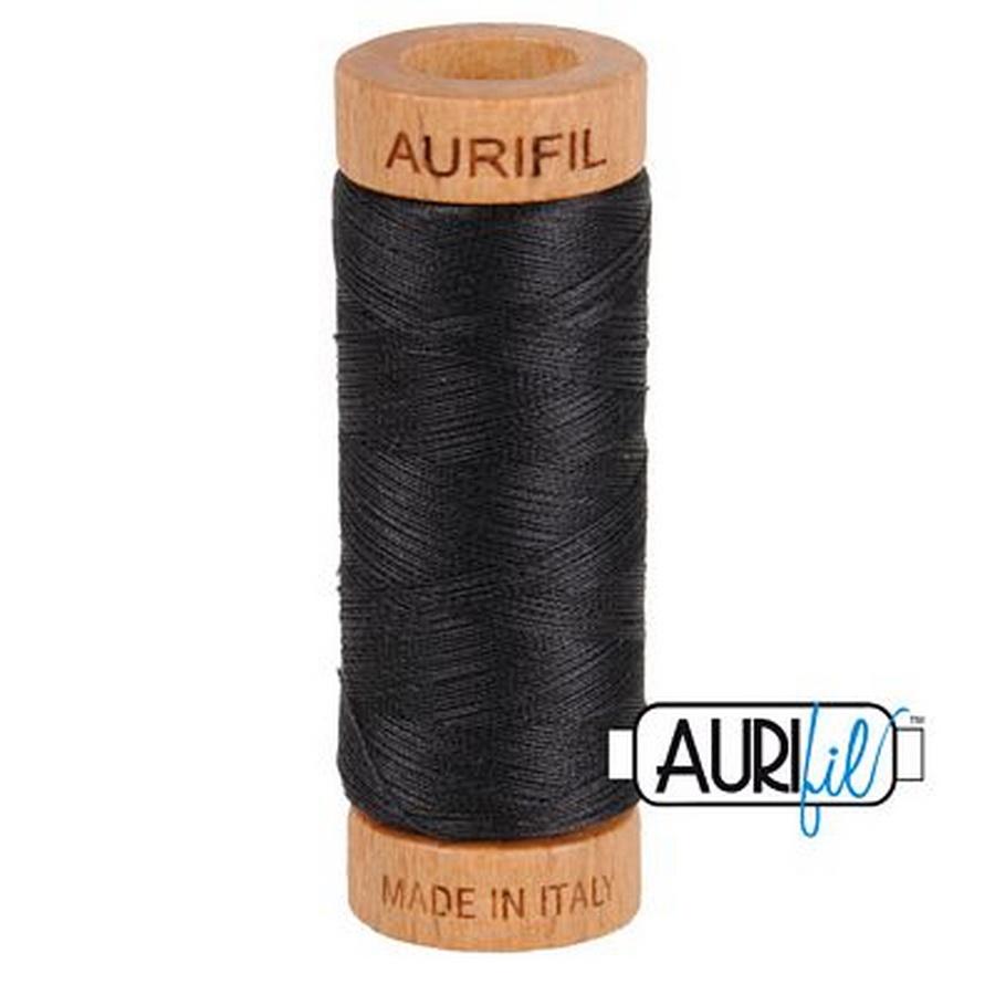 Aurifil Cotton Mako Thread 80wt 280m VERY DARK GRAY - Sewingmachinesplus.com