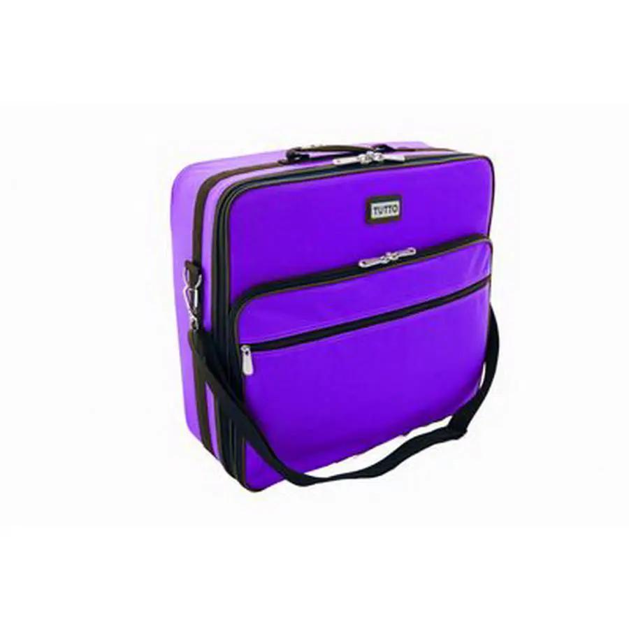 Tutto Emb Module Bag purple; Tutto Luggage embroidery notions bag with multiple zip pockets and shoulder strap
