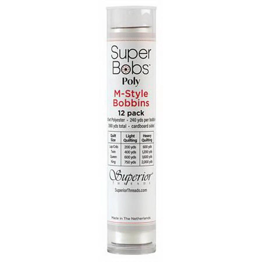 Super Bobs Poly 12pk M - Style - Natural White - Sewingmachinesplus.com