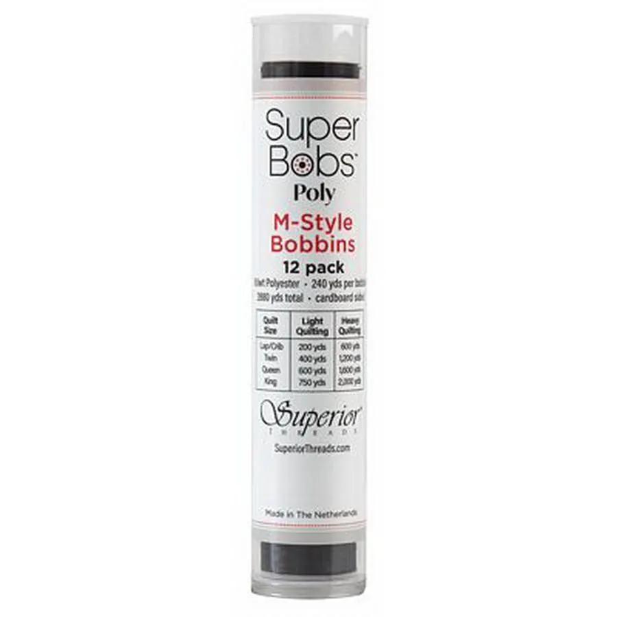 Super Bobs Poly 12pk M - Style - Black - Sewingmachinesplus.com
