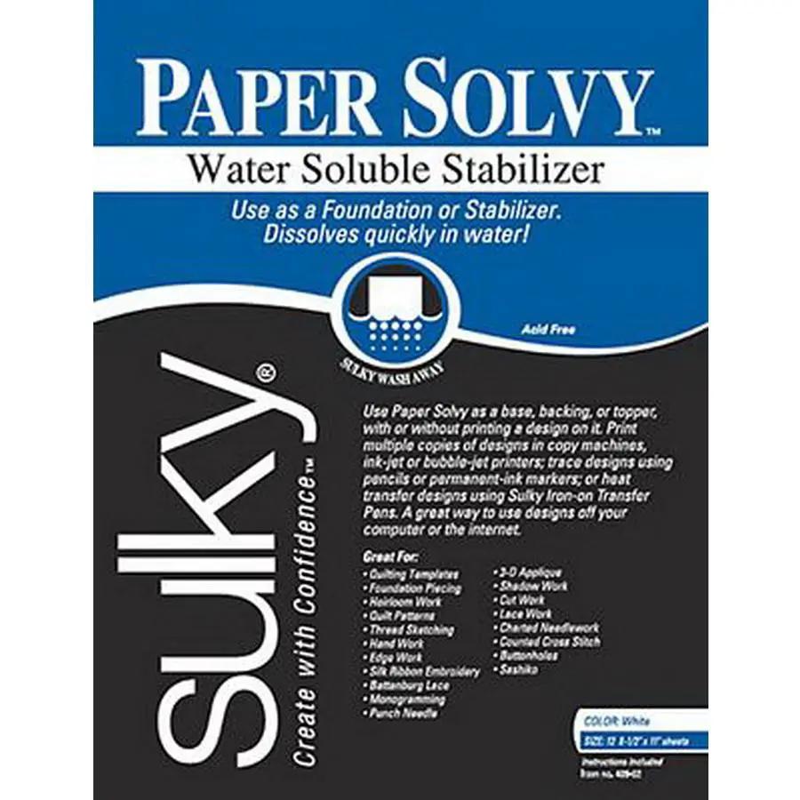 Sulky Paper Solvy 12ea 11inx8.5 - Sewingmachinesplus.com