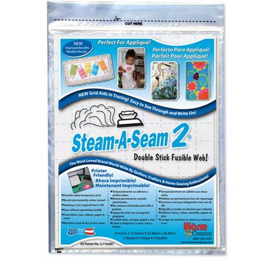 Steam-A-Seam 2  9inx12in 5/pkg