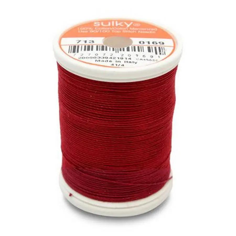 Cotton Thread 12wt 330yd 3ct CABERNET RED - Sewingmachinesplus.com