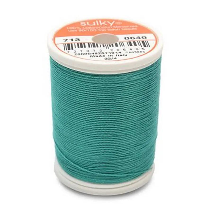 Cotton Thread 12wt 330yd 3ct MEDIUM AQUA - Sewingmachinesplus.com