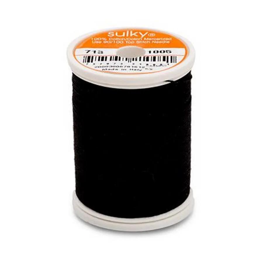 Cotton Thread 12wt 330yd 3ct BLACK - Sewingmachinesplus.com