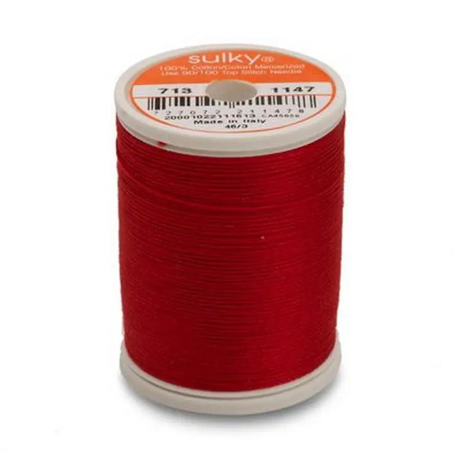 Cotton Thread 12wt 330yd 3 Count CHRISTMAS RED - Sewingmachinesplus.com