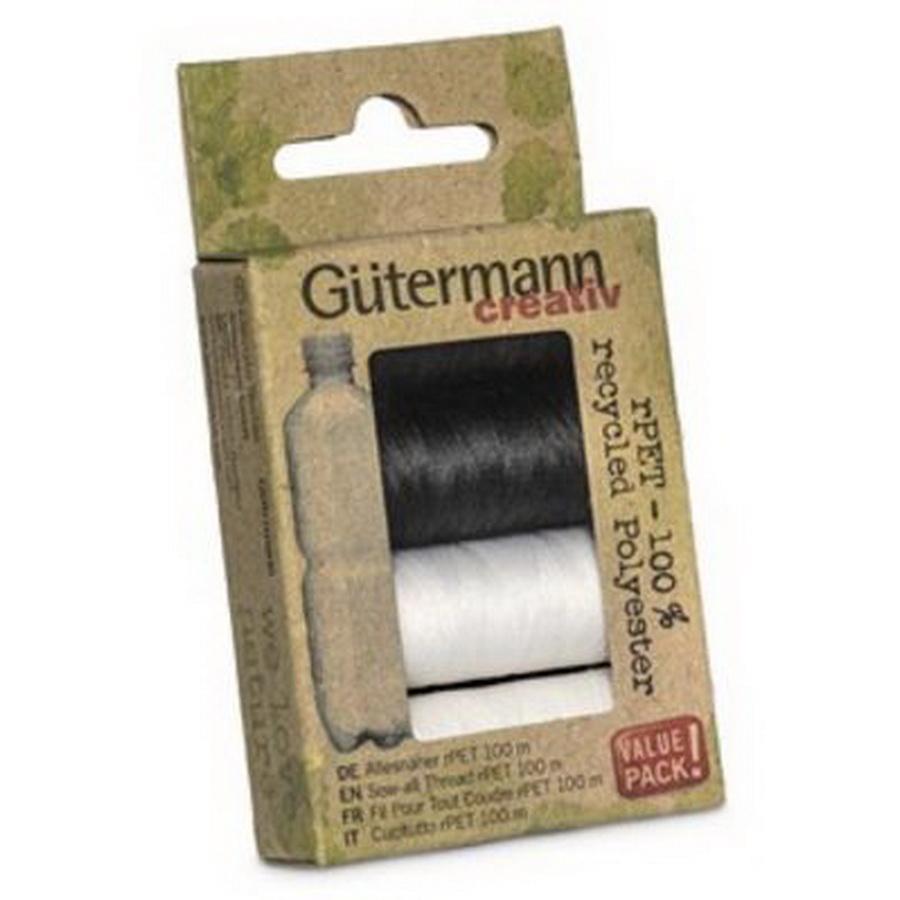 Sew - all rPET 4 Spool Set - Black and White - Sewingmachinesplus.com
