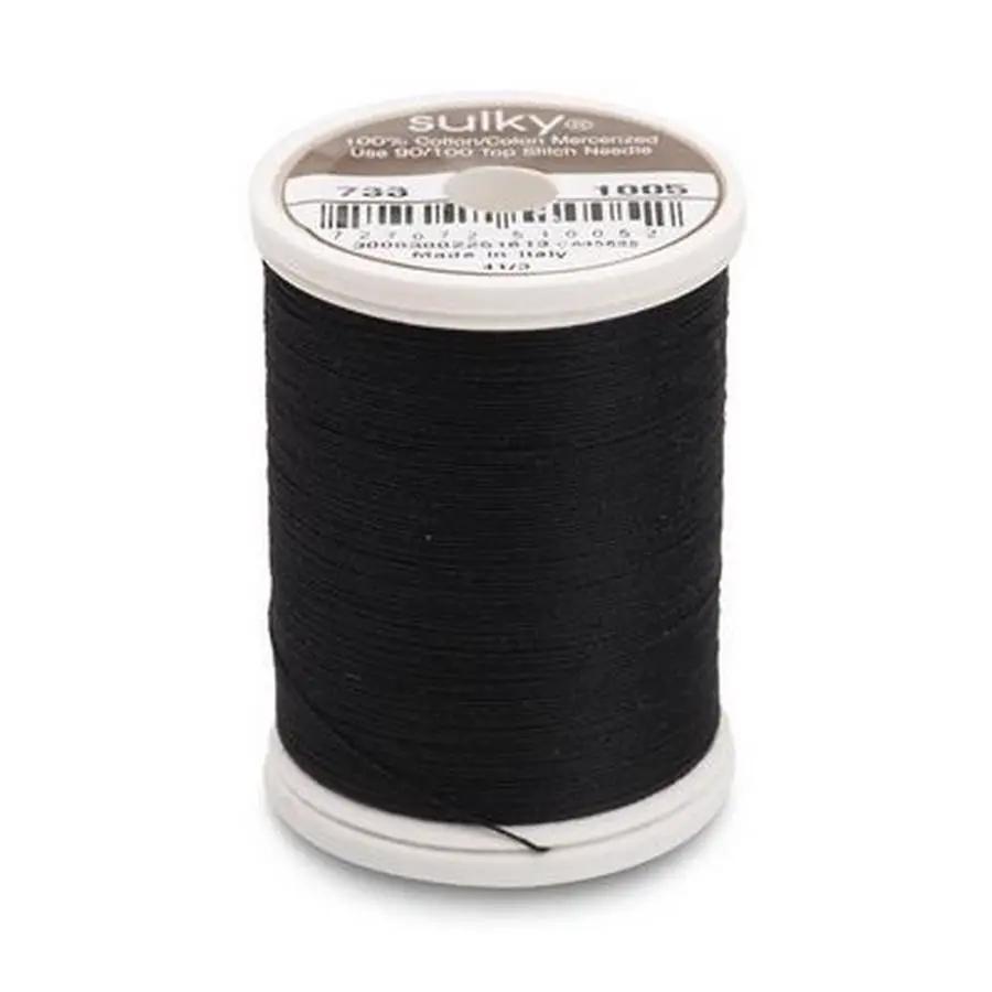 Cotton Thread 30wt 500yd 3ct BLACK - Sewingmachinesplus.com