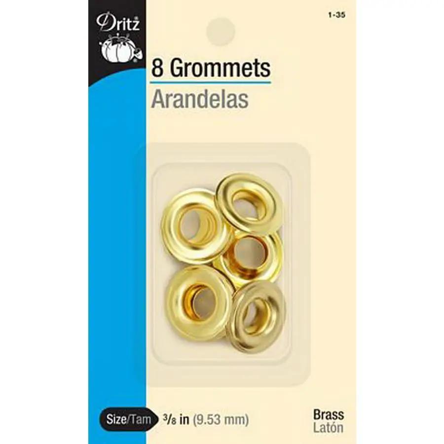 Dritz Grommets 3/8in Gilt 8ct (Box of 6) - Sewingmachinesplus.com