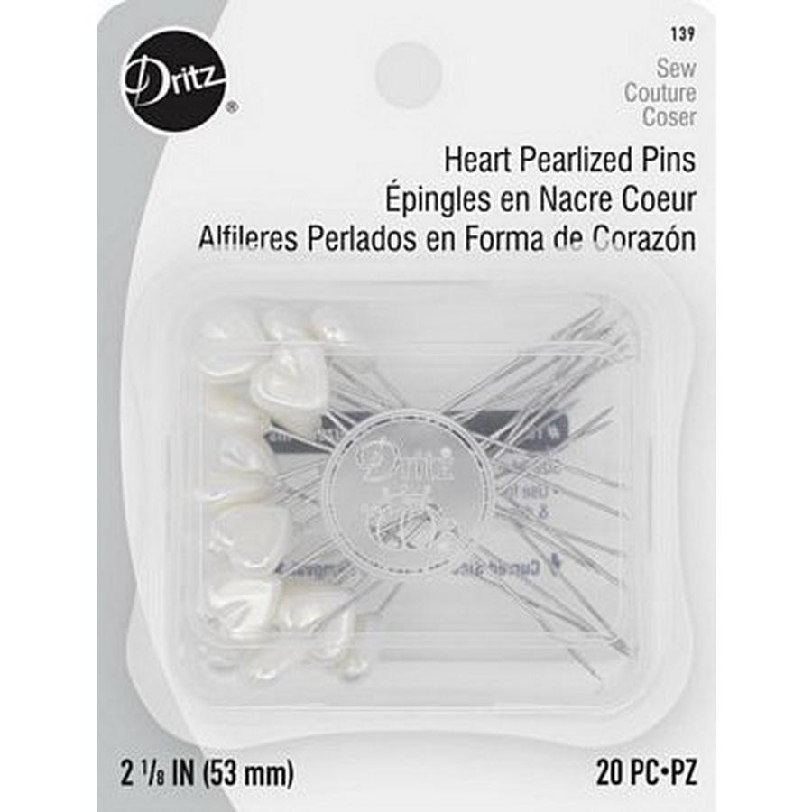 Pearlized Heart Pins - Sewingmachinesplus.com