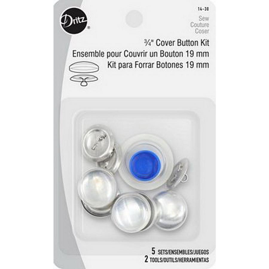 Dritz Cover Button Kit sz.30 3/4in (Box of 3) - Sewingmachinesplus.com