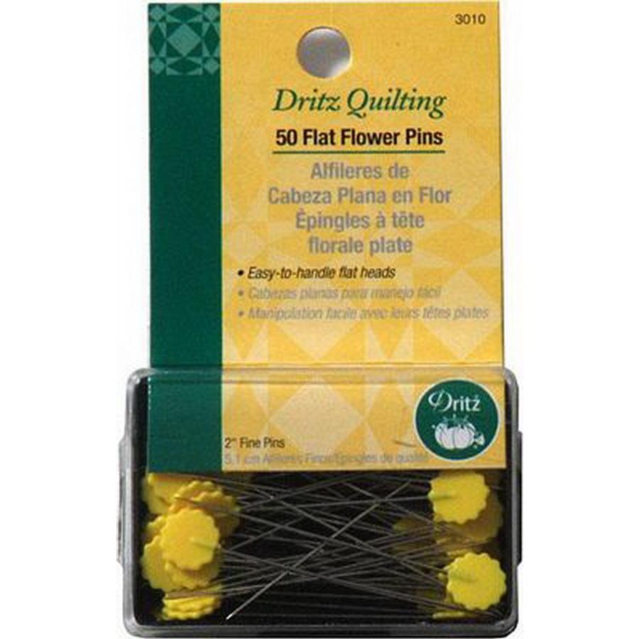 Dritz Flat Flower Pins Yellow - Sewingmachinesplus.com