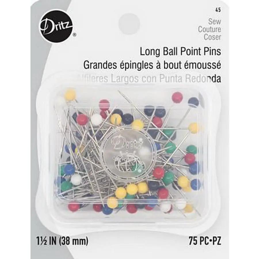Dritz Long Ball Point Pins 1 - 1/2in (Box of 6) - Sewingmachinesplus.com