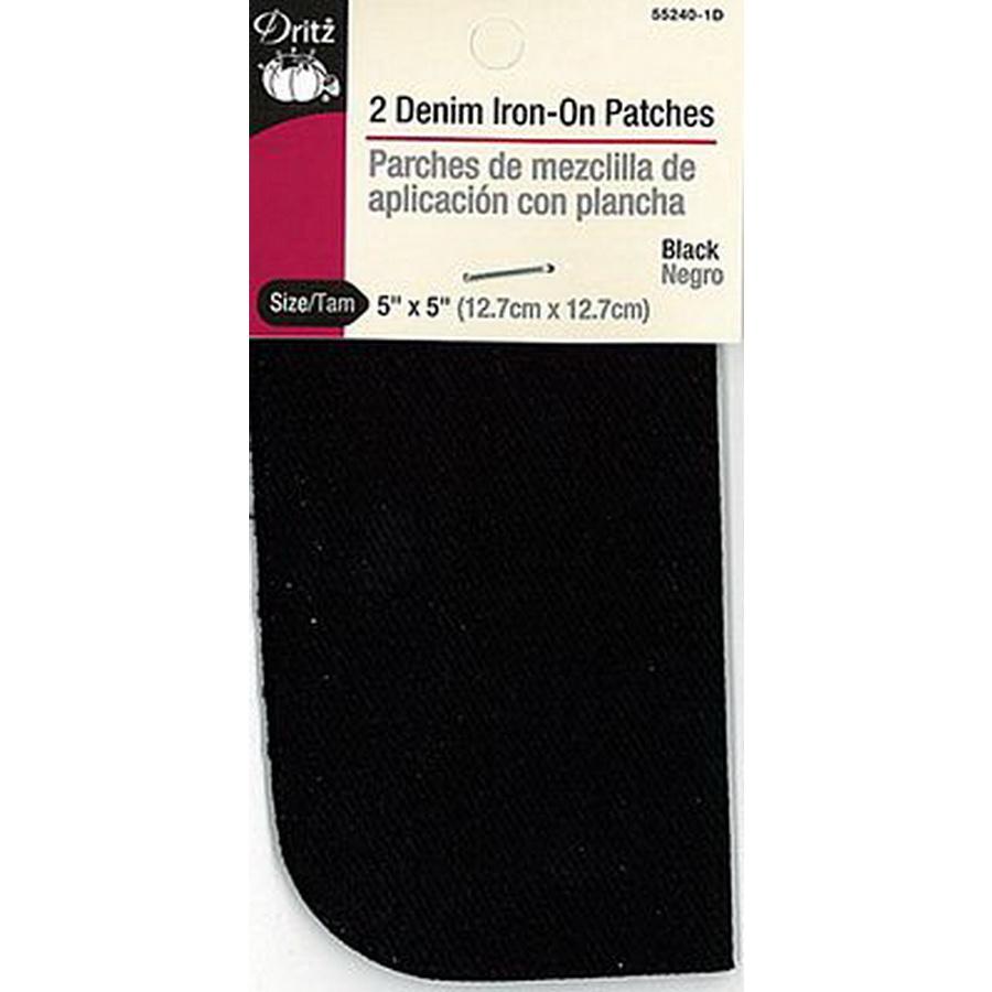 Dritz Denim Iron - On Patch Black (Box of 6) - Sewingmachinesplus.com