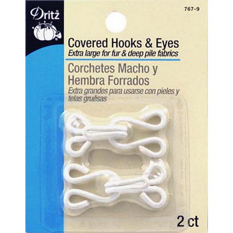 Dritz Covered Hooks/eyes White 2ct (Box of 3) - Sewingmachinesplus.com