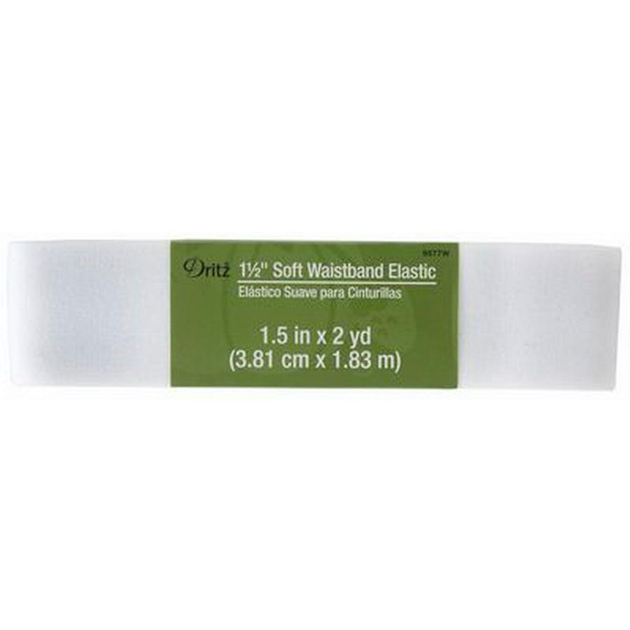 1 1/2in Soft Waistband Elastic White