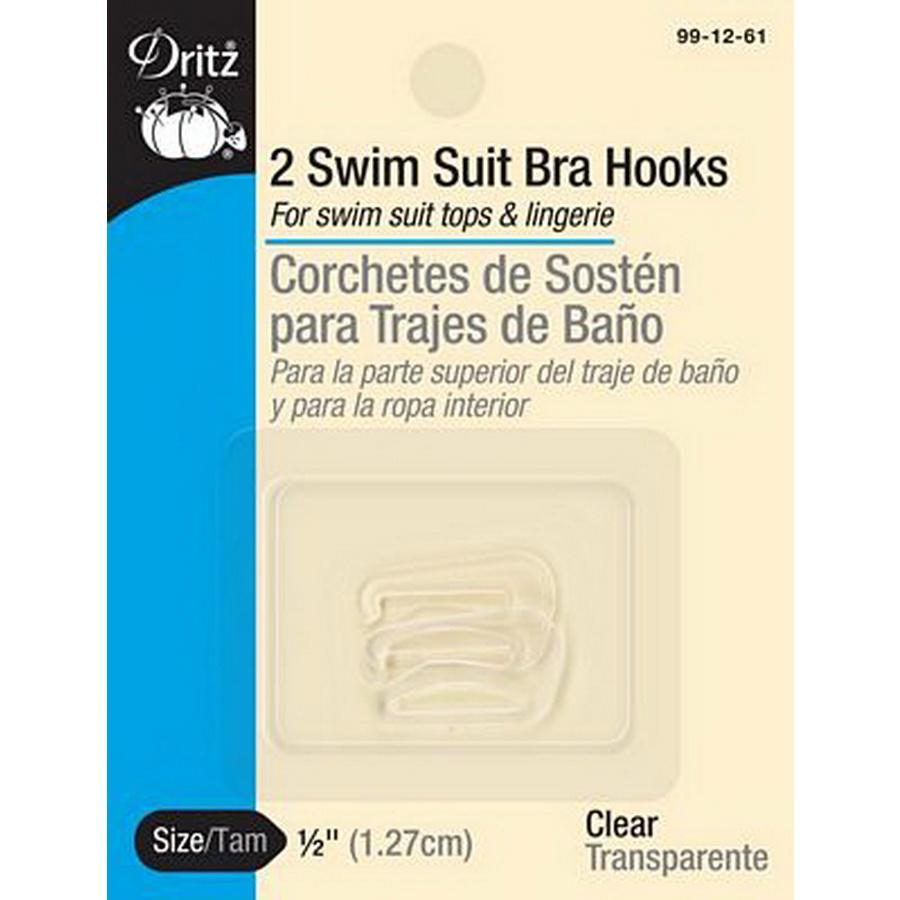 Swimsuit Bra Hook - Clear 1/2in - Sewingmachinesplus.com