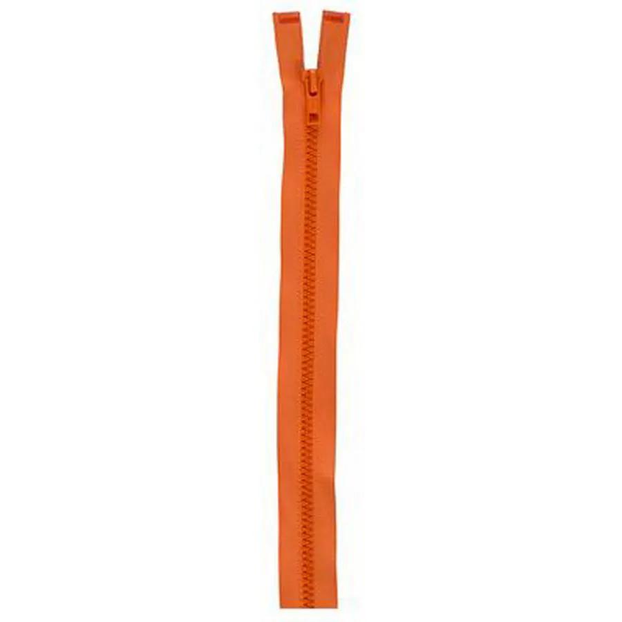 Coats & Clark Separating Sport Zipper - 24" Polyester Tangerine (Box of 2) - Sewingmachinesplus.com